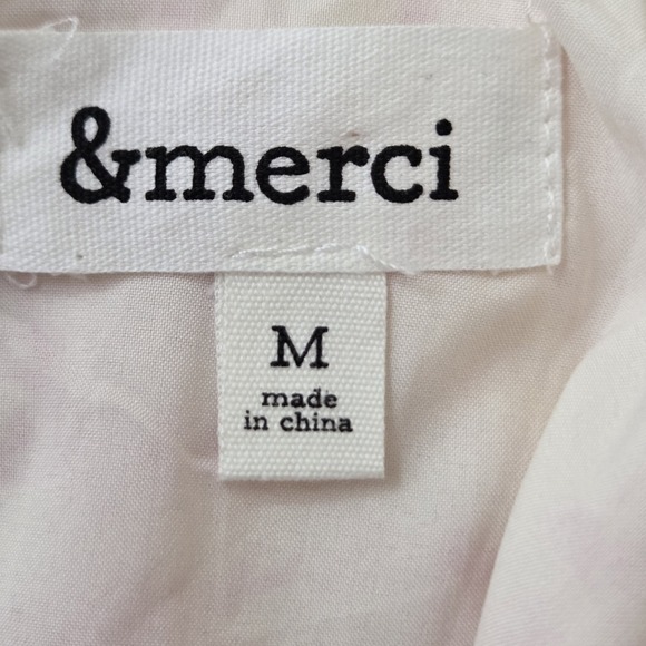 &Merci Womens Pink Floral Ruffled Cotton Mini Dress Puff Sleeve SZ M Coquette - Picture 2 of 12